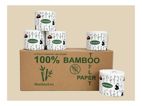 Papier Toaletowy Bambusowy – Zestaw 24 Rolek | 3 Warstwy | 300 Listków